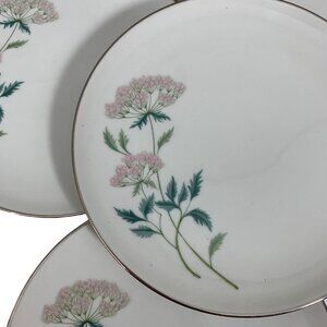 Vintage Plate Set of 6 Vogue Fine China Floral White Blue Pink 6.5"
